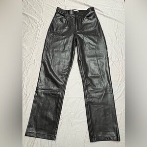 Abercrombie & Fitch Black Leather Straight Jeans